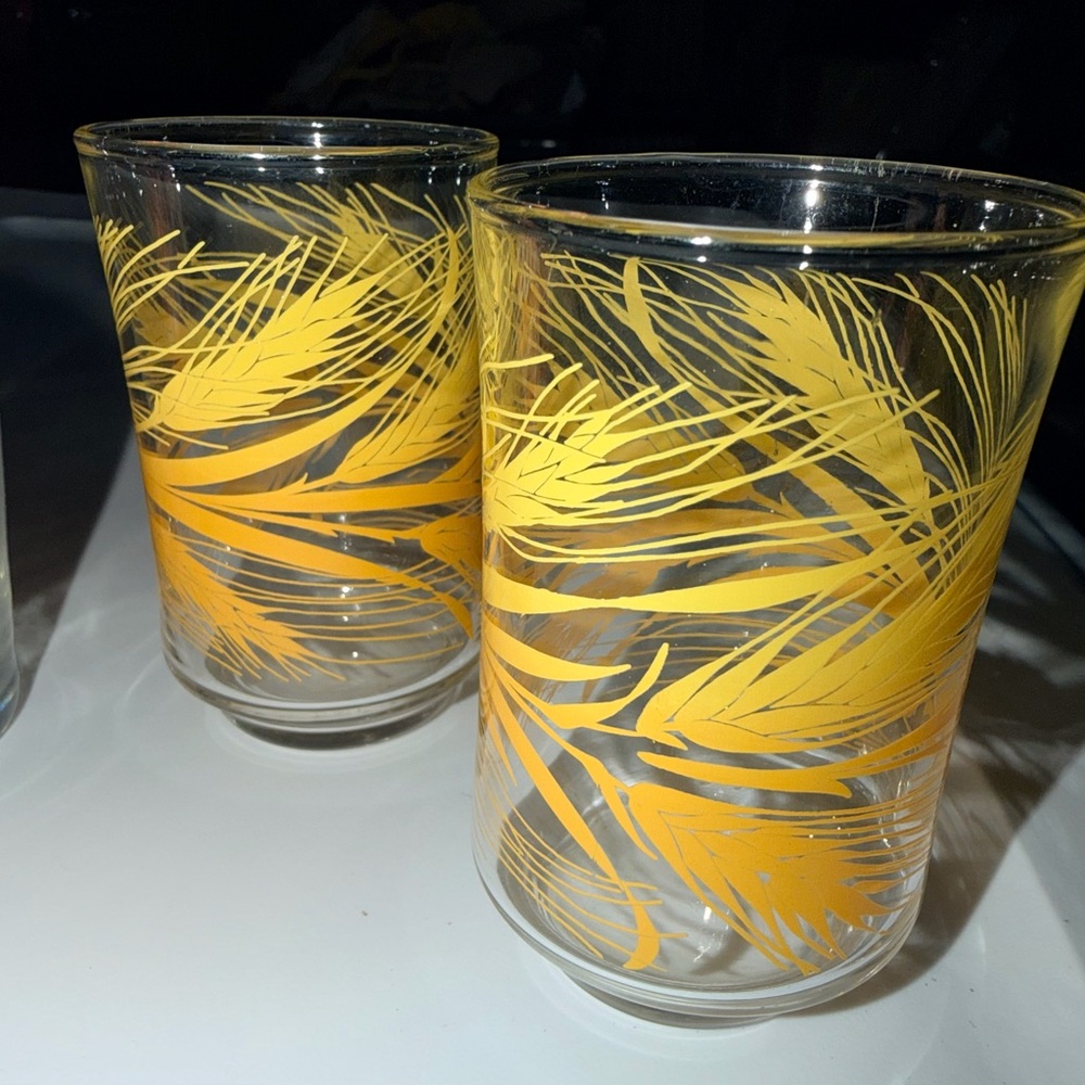 Vintage Libbey Golden Wheat drinking glasses